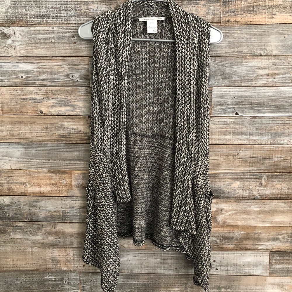 American Rag knit sleeveless sweater pockets XS